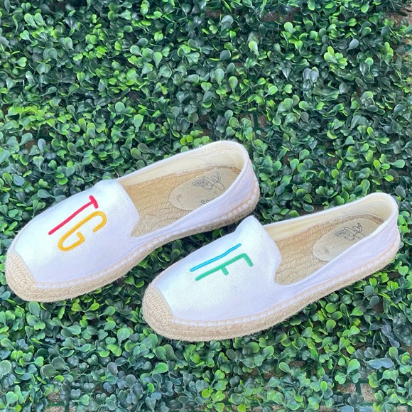 TGIF Soludos x Ash Kahn Platform Smoking Slipper in White - Picture 6 of 7